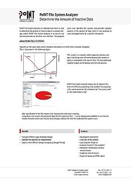 The datasheet of File System Analyzer is about inactive data on primary memory.