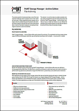 [Translate to en:] Data Sheet PoINT Storage Manager - Archive Edition