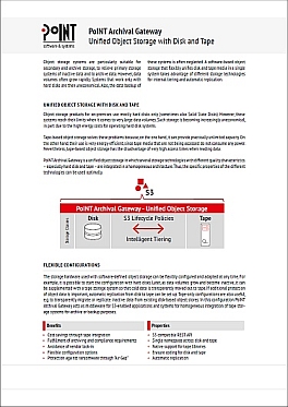 PoINT Archival Gateway - Unified Object Storage