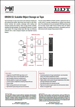 ORION S3: Scalable Object Storage on Tape