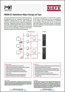 ORION S3: Skalierbarer Object Storage auf Tape