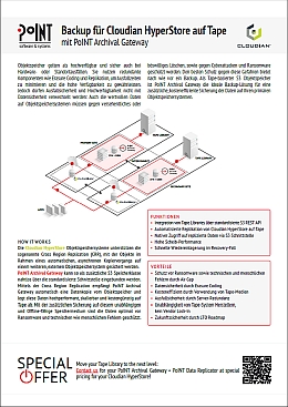 Backup für Cloudian HyperStore auf Tape mit PoINT Archival Gateway