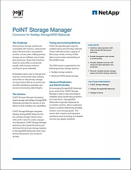 This is the data sheet "PoINT Storage Manager Connector for NetApp StorageGRID Webscale". 