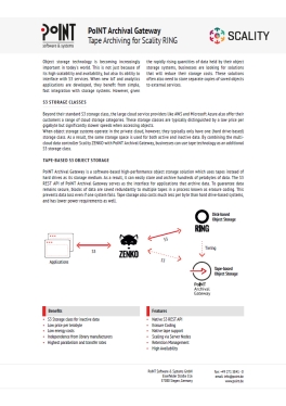 PoINT Archival Gateway | Tape Archiving for Scality RING PoINT Archival Gateway | Tape Archiving for Scality RING