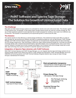 PoINT Software and Spectra Tape Storage: The Solution for Growth of Unstructured Data PoINT Software and Spectra Tape Storage: The Solution for Growth of Unstructured Data
