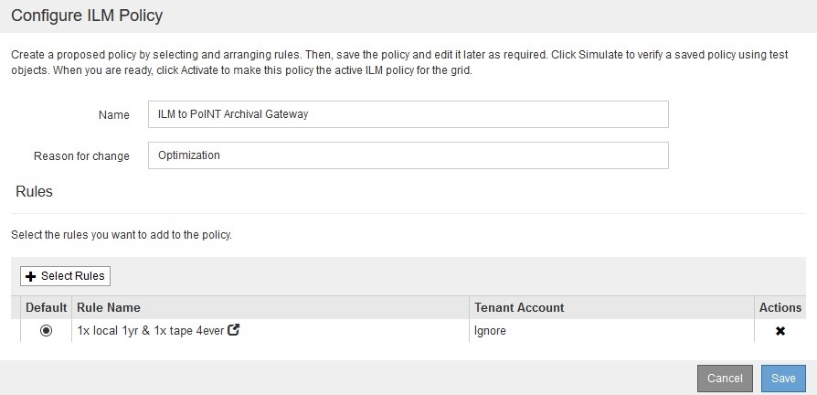 NetApp StorageGRID ILM on Tape
