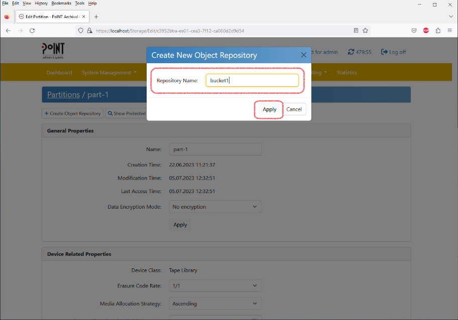 PoINT Archival Gateway - Bucket Creation