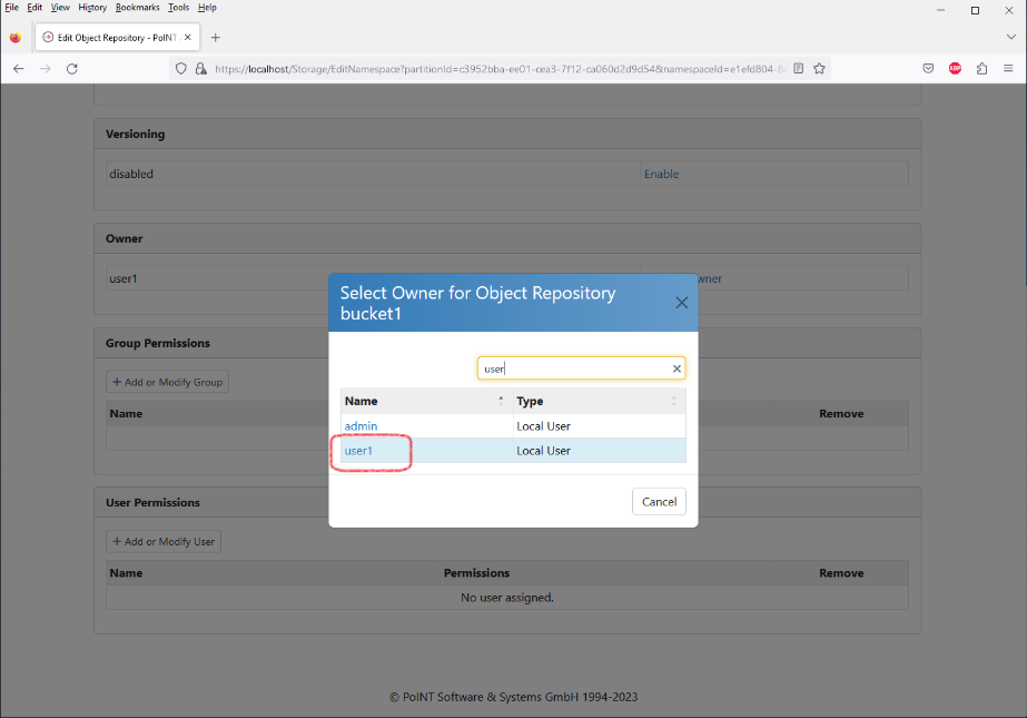 PoINT Archival Gateway - Bucket Creation