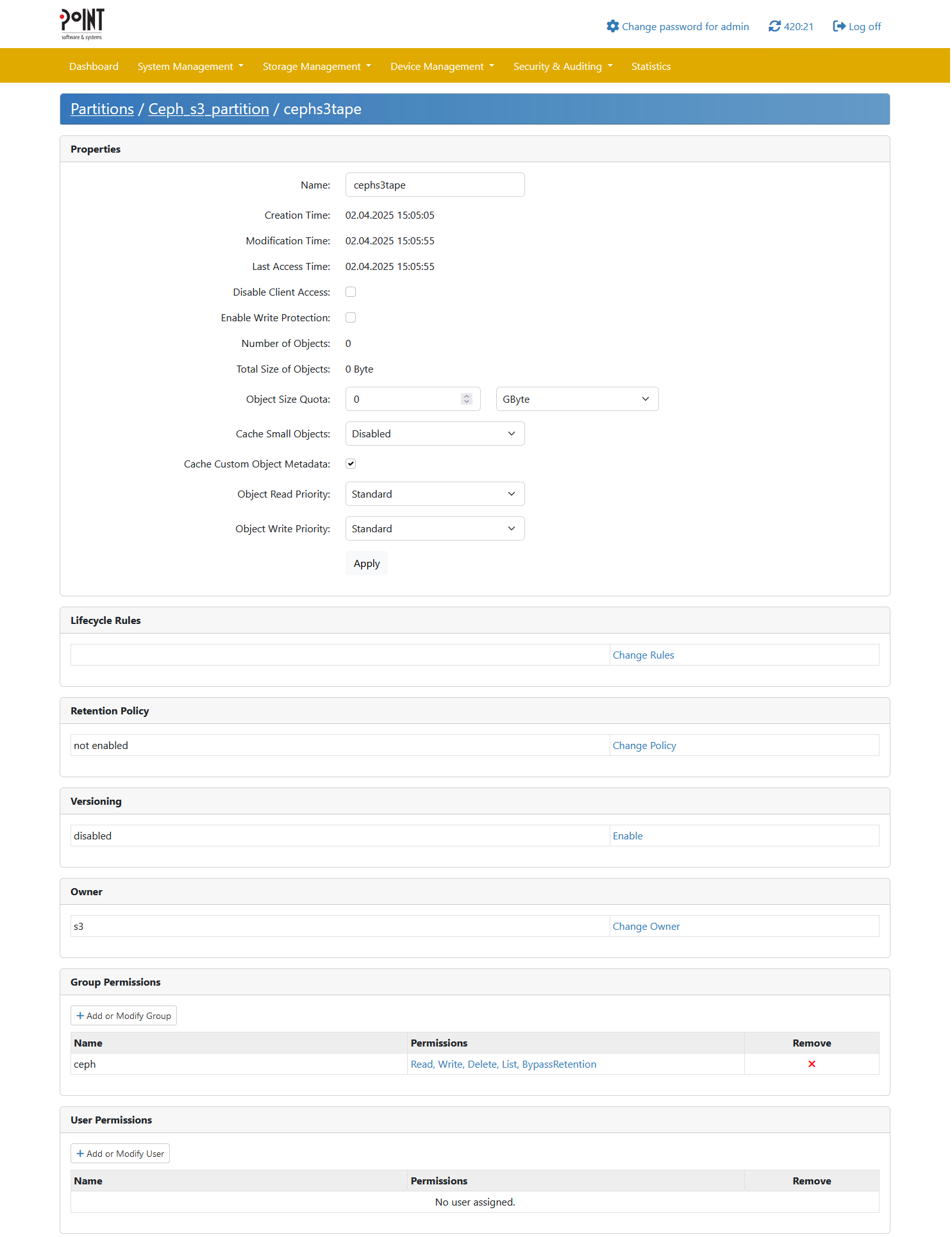 Integrating IBM Storage Ceph with PoINT Archival Gateway Integrating IBM Storage Ceph with PoINT Archival Gateway