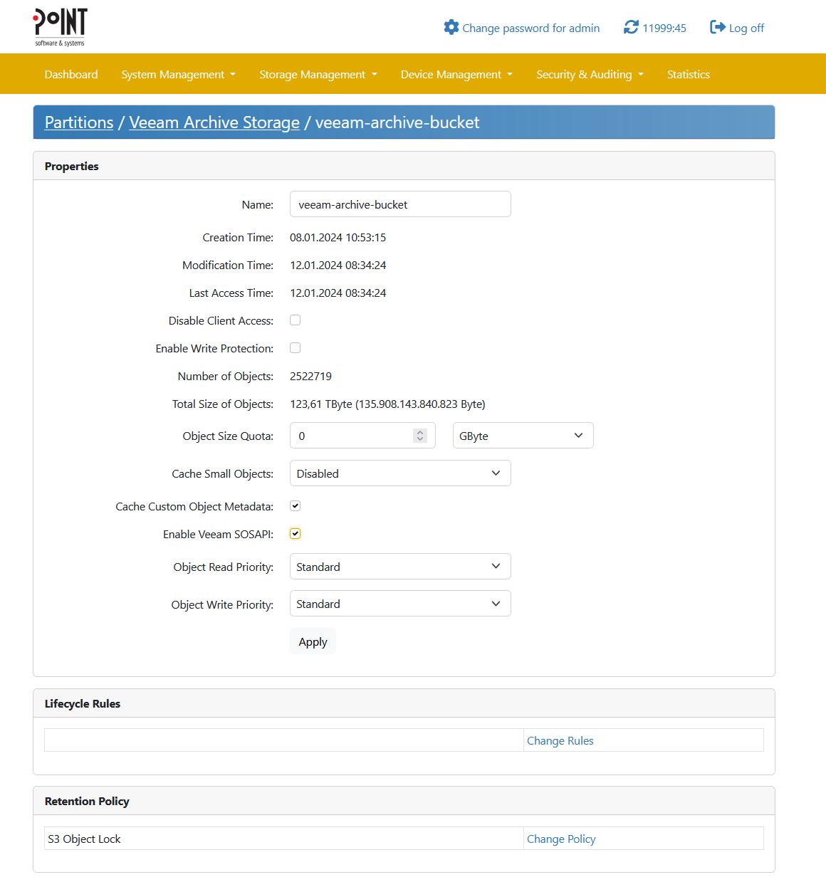 PoINT Archival Gateway & Veeam Backup & Replication v12.1
