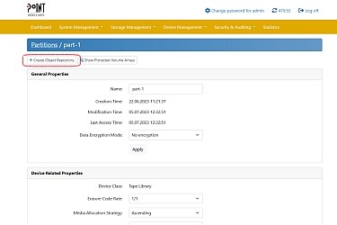 Screenshot: Bucket Creation in PoINT Archival Gateway Screenshot: Bucket Creation in PoINT Archival Gateway