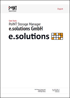 The cover page of the case study of e.solutions GmbH represents the logo and links to information - the focus here was not on Information Lifecycle Management.