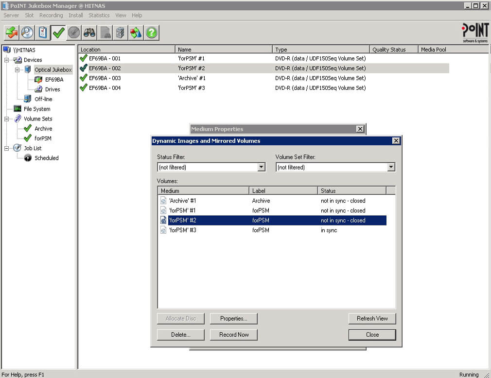 PJBM-Mirroring The user is shown where in the program he is through white text on blue bars, which in this case are the mirrored volumes.